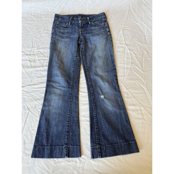 Citizens Of Humanity Y2K Size 25 Dunaway Low Rise Full Leg Crop Jeans Flare Leg - Picture 1 of 10